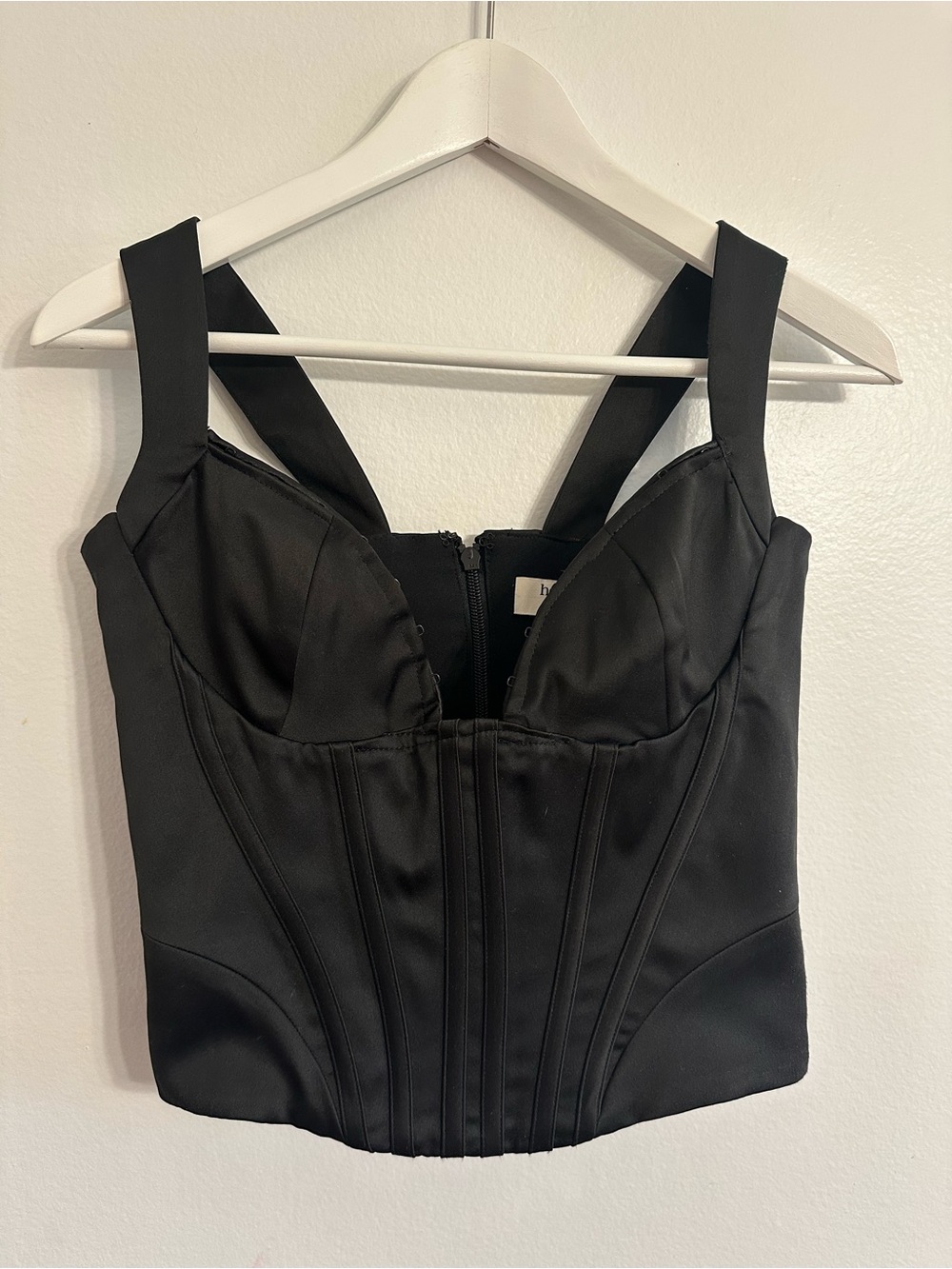 House of CB Black Structured Corset Crop Top small